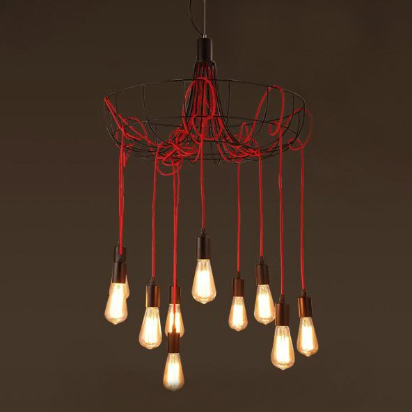 Люстра Blood Wire Chandelier Red 10 Красный Черный в Сочи | Loft Concept 