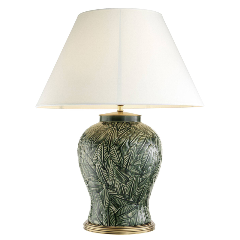 Настольная лампа Eichholtz Table Lamp Cyprus Белый Зеленый Латунь Античная полированная в Сочи | Loft Concept 