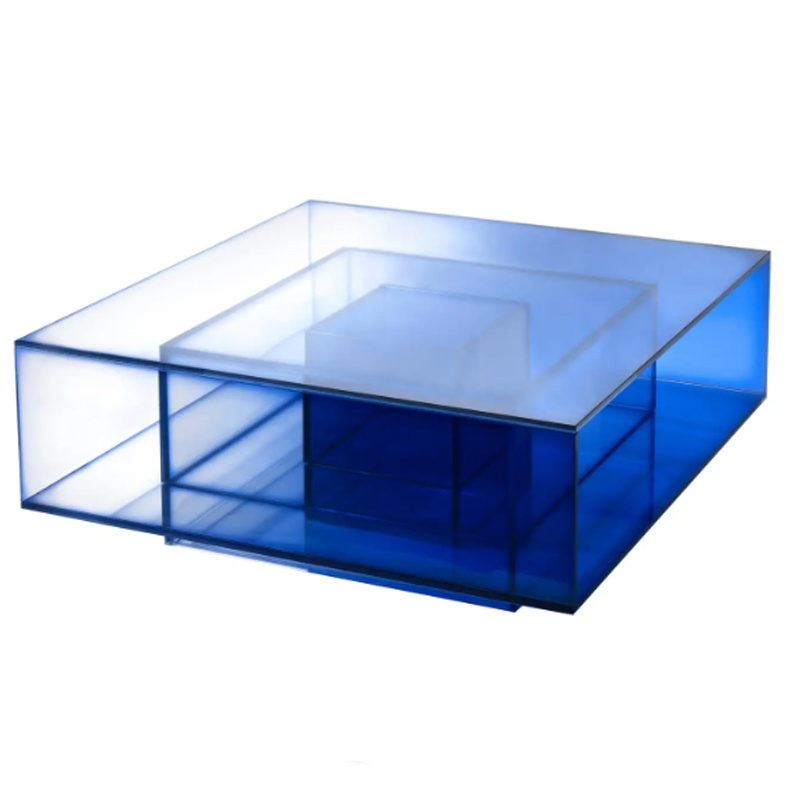 Кофейный Стол Null Blue Glass Clear Transition Color Coffee Table by Studio Buzao Customizable Синий в Сочи | Loft Concept 