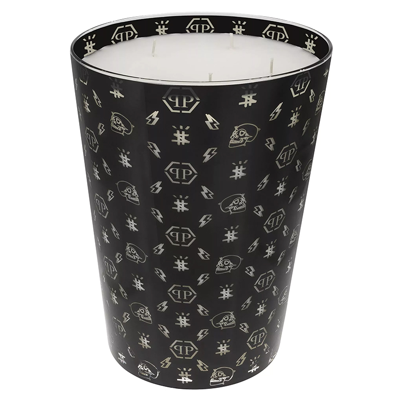 Свеча Philipp Plein Candle Monogram L Черный Белый в Сочи | Loft Concept 