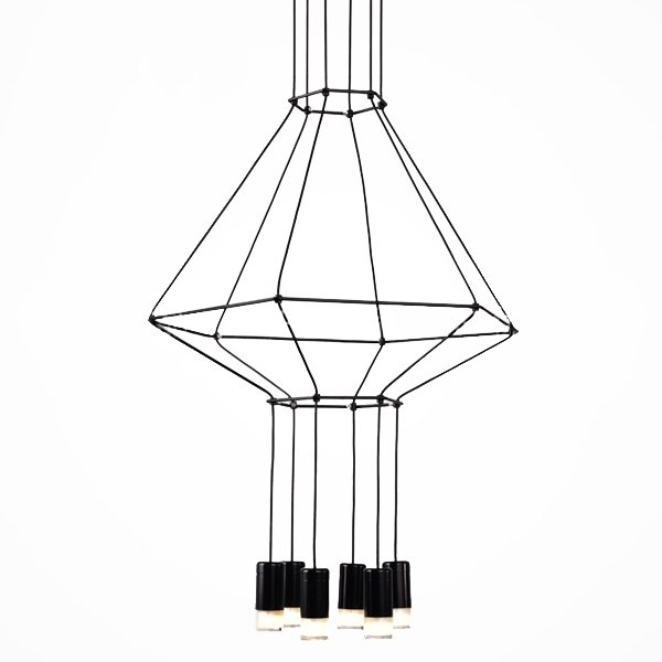 Vibia Wireflow Chandelier 0307 LED Suspension lam  Черный в Сочи | Loft Concept 