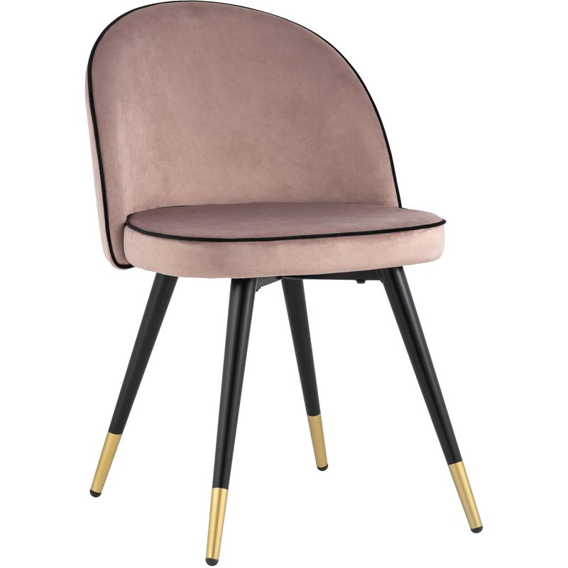 Стул Cooper Chair LUX Пепельно-Розовый Велюр Розовый пастельный Черный в Сочи | Loft Concept 