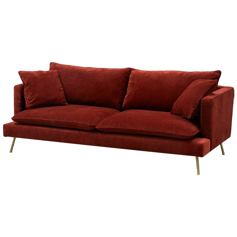 Диван Lambert Sofa Red Красный Красный Золотой в Сочи | Loft Concept 