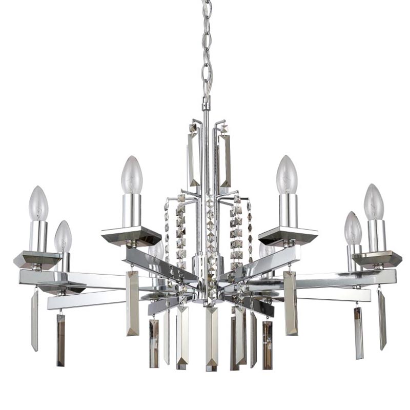 Люстра Vivien Crystal Chrome Chandelier 8 Хром Серый в Сочи | Loft Concept 