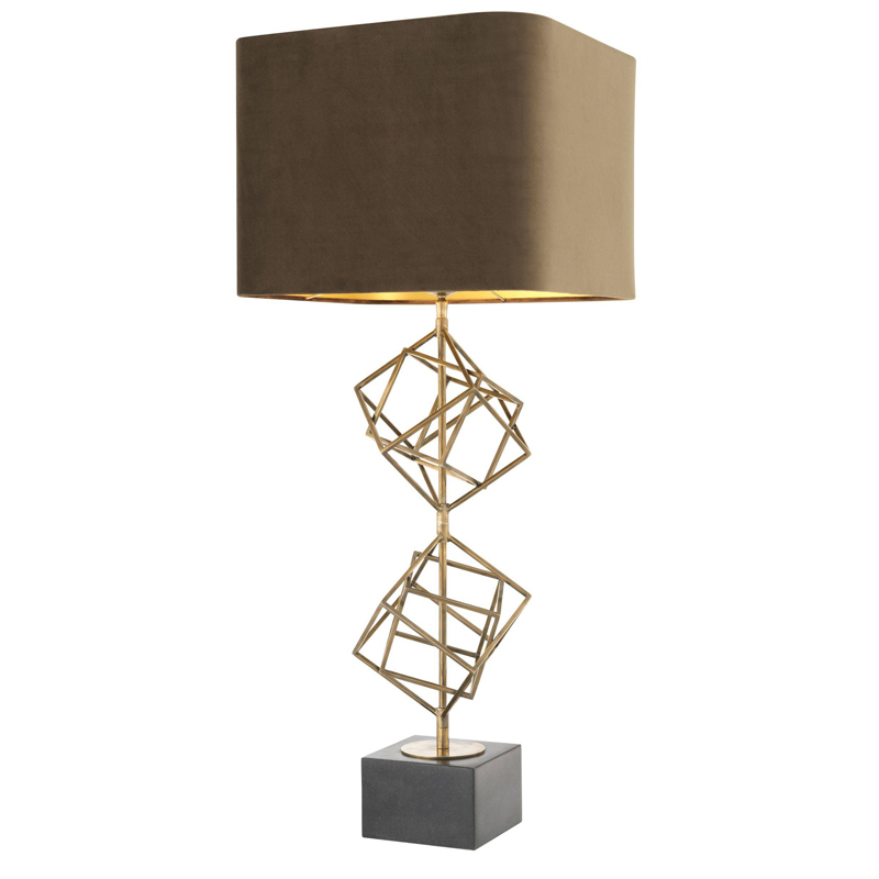 Настольная лампа Eichholtz Table Lamp Matrix brass Мокко Винтажная латунь Серый в Сочи | Loft Concept 