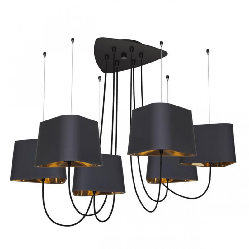 Люстра Designheure Lighting Black 6 плафонов Черный Золотой в Сочи | Loft Concept 