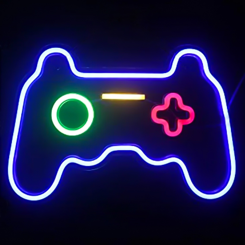 Неоновая настенная лампа Joystick Neon Wall Lamp Синий Зеленый Красный Желтый Прозрачный в Сочи | Loft Concept 