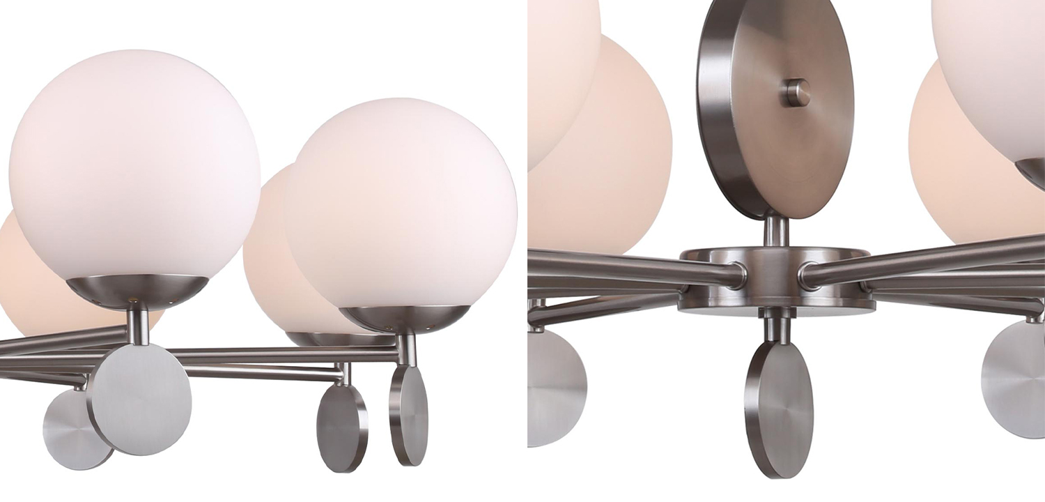 Люстра Kyran Nickel Chandelier 8 - фото