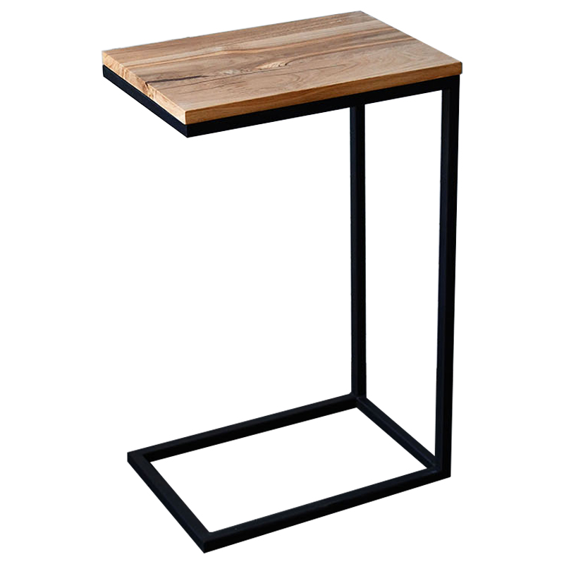 Приставной стол Hanson Industrial Metal Rust Side Table Светлый дуб Черный в Сочи | Loft Concept 