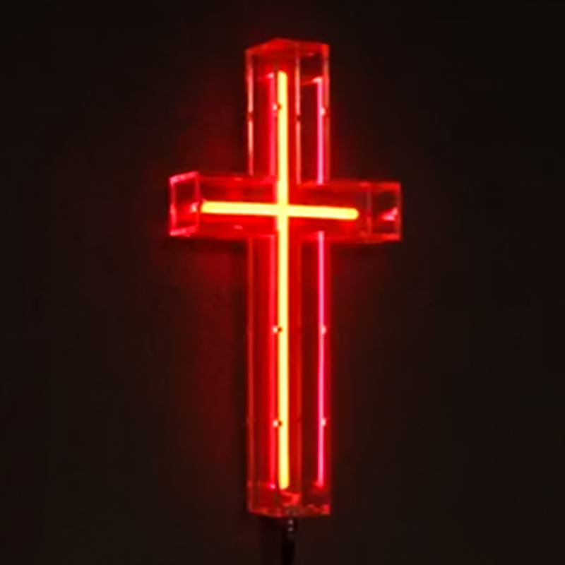 Неоновая настенная лампа Red Cross Neon Wall Lamp Красный Прозрачный в Сочи | Loft Concept 