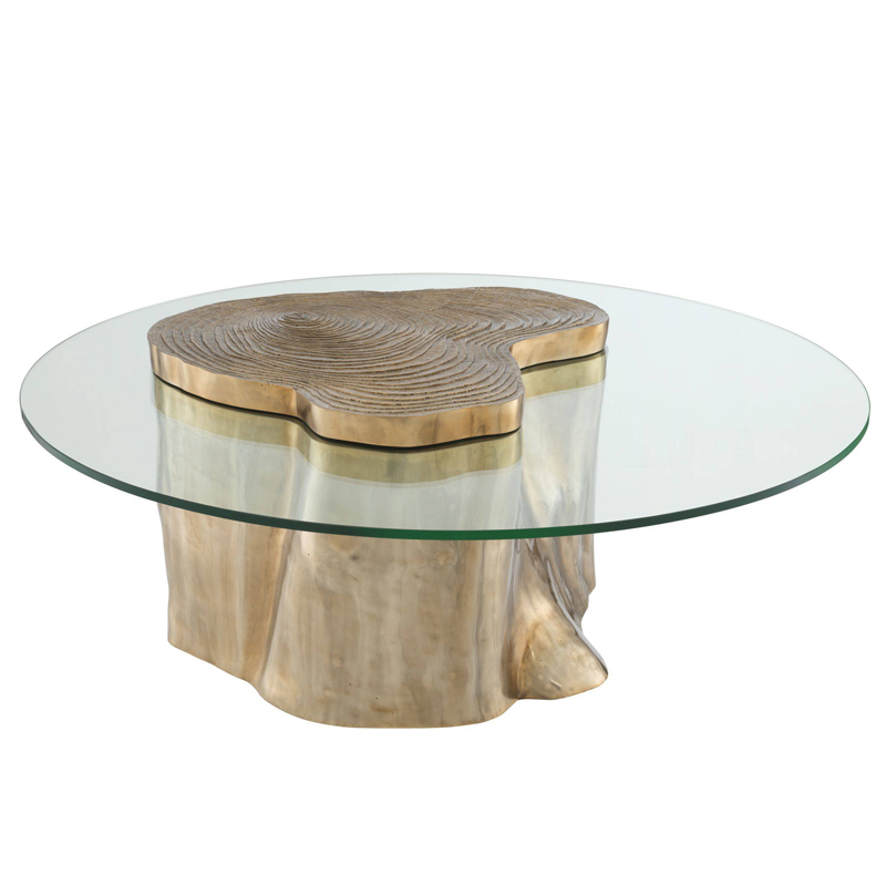 Кофейный стол Eichholtz Coffee Table Urban Латунь Прозрачный в Сочи | Loft Concept 