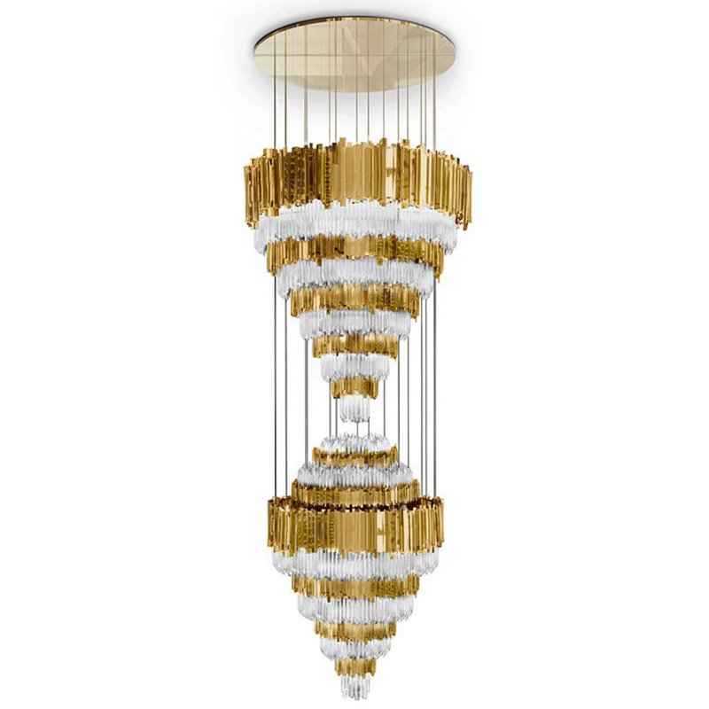 Люстра Luxxu Empire Chandelier XL Глянцевое золото Прозрачное Стекло в Сочи | Loft Concept 