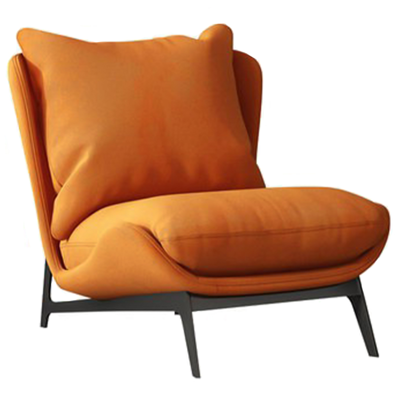 Кресло Maxwell Orange Textile Leather Armchair Оранжевый Черный в Сочи | Loft Concept 