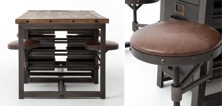 Большой рабочий стол Rupert Work Table Rustic - фото №2