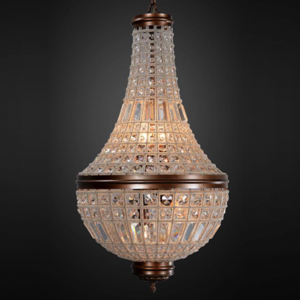 Люстра RH 19th c. Casbah Crystal Pendant Tall 45 Темная бронза винтаж в Сочи | Loft Concept 