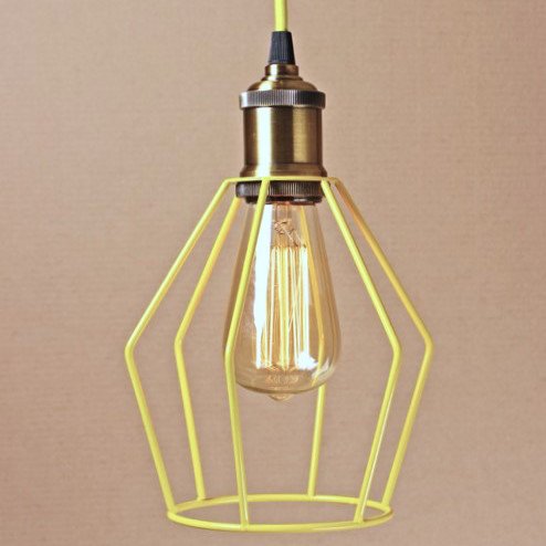 Подвесной светильник Wire Cage Pendant Trew Yellow Желтый в Сочи | Loft Concept 