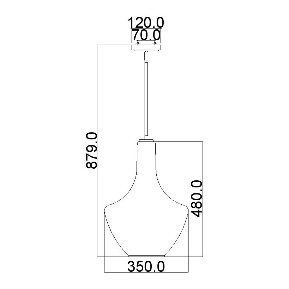 Подвесной светильник прозрачный стеклянный органической формы Kichler в Сочи