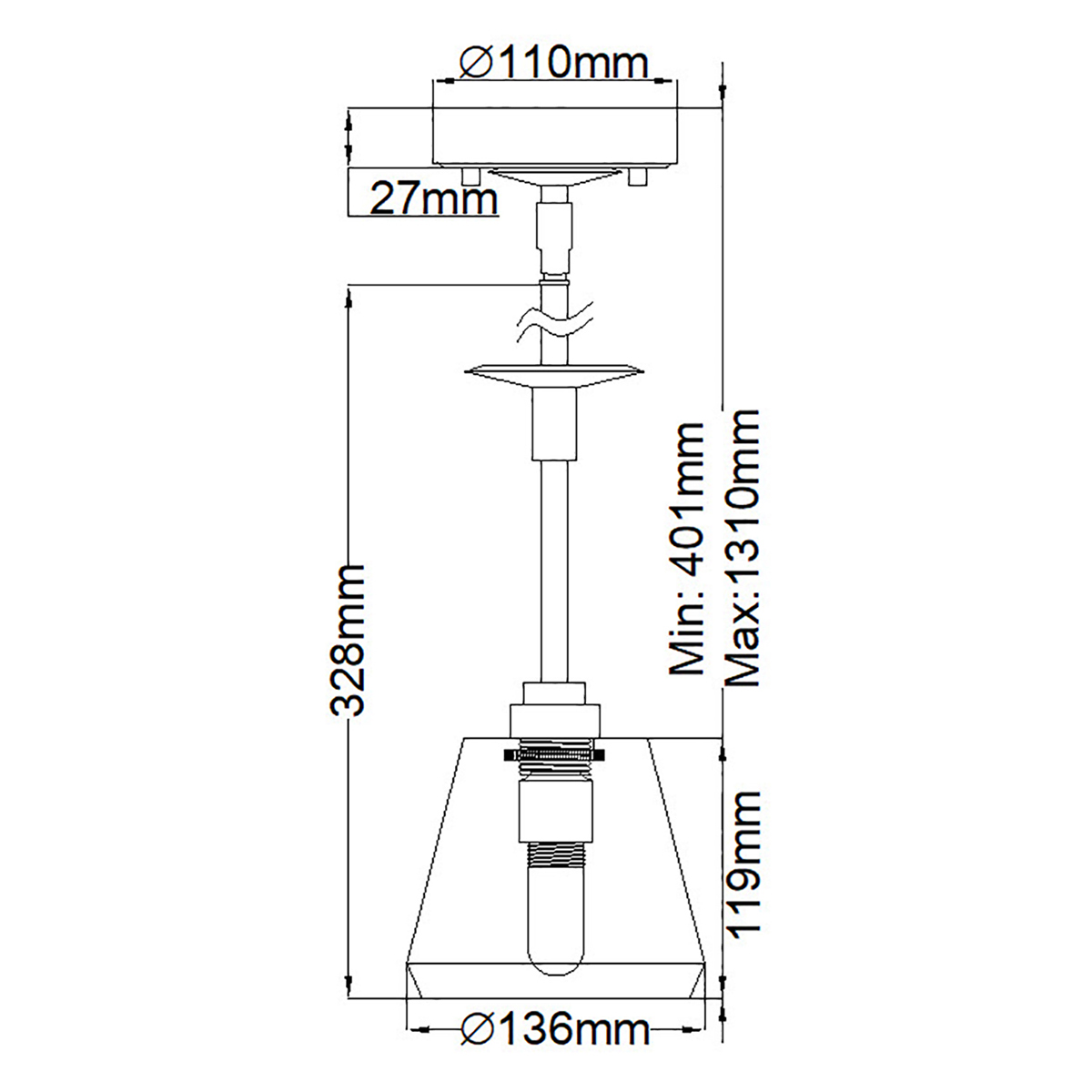 Подвесной светильник хромированного цвета с граненым прозрачным стеклянным плафоном Elstead Lighting в Сочи