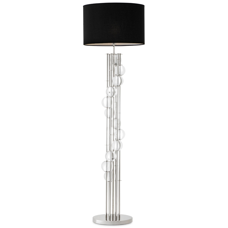 Торшер Eichholtz Floor Lamp Lorenzo Nickel & black Никель Черный Прозрачный в Сочи | Loft Concept 