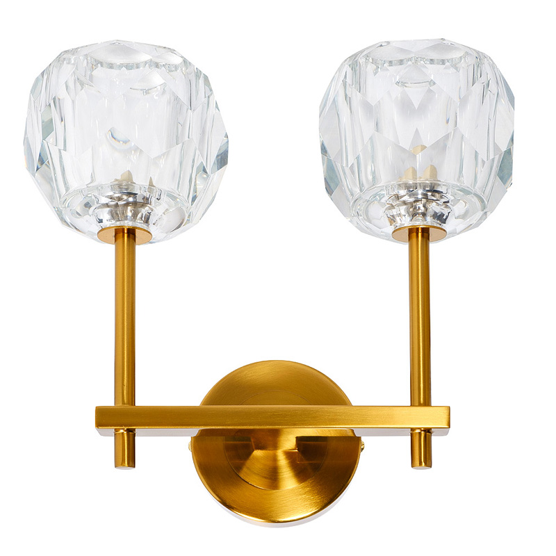 Бра RH Boule de Cristal Double Wall Lamp Gold матовое золото в Сочи | Loft Concept 