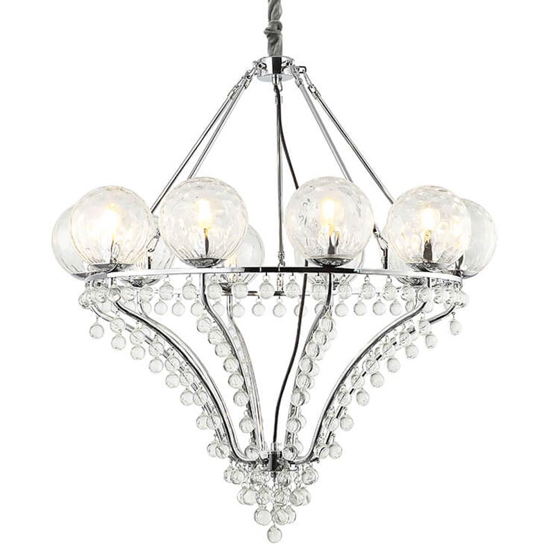 Люстра Melaine Chandelier chrome Хром Прозрачный (Transparent) в Сочи | Loft Concept 