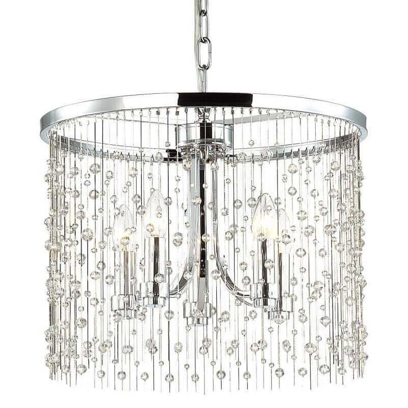 Люстра Hailstorm Rain Chandelier chrome Прозрачный (Transparent) Хром в Сочи | Loft Concept 