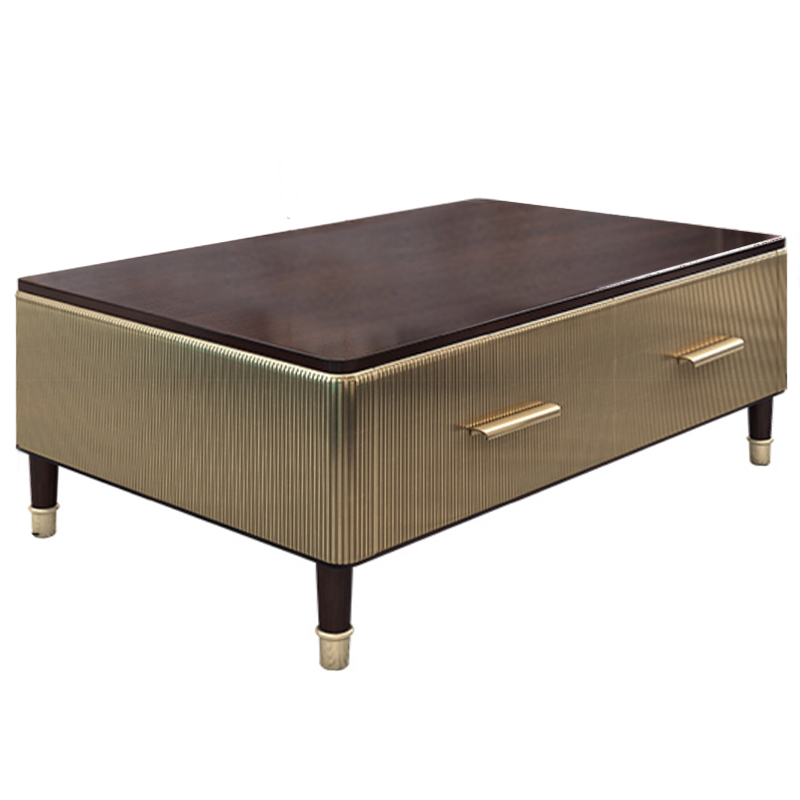 Birmingham Textured Coffee Table Gold Коричневый матовое золото в Сочи | Loft Concept 