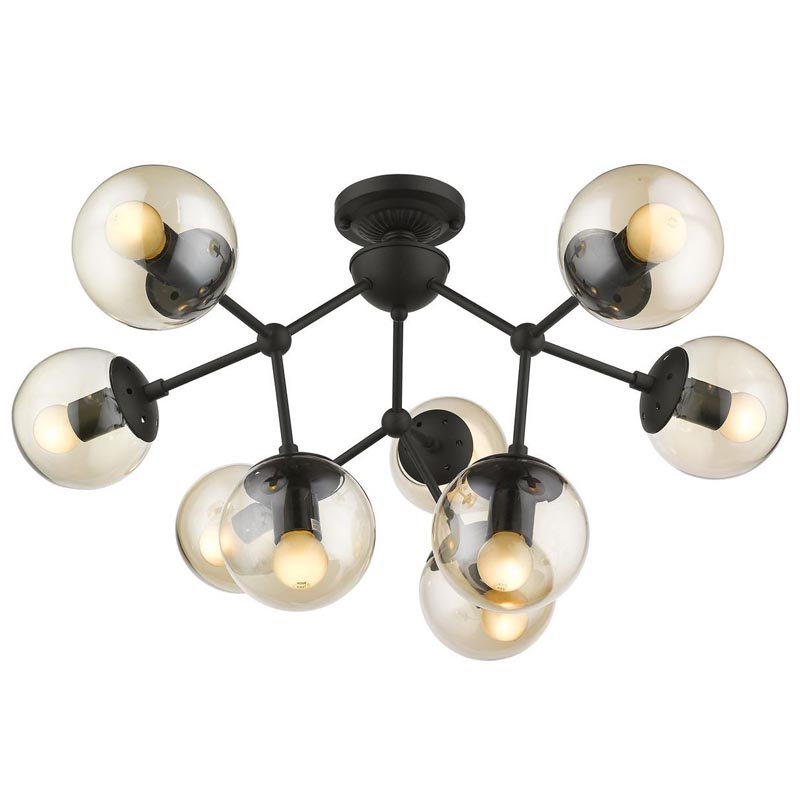 Потолочный светильник Ceiling Lamp Modo 9 black Черный Янтарный в Сочи | Loft Concept 