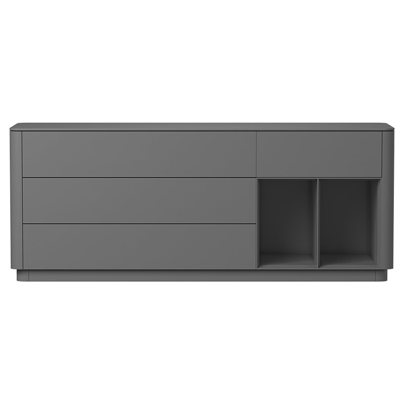 Тумба серая с ящиками и полками Tammi  Серый в Сочи | Loft Concept 