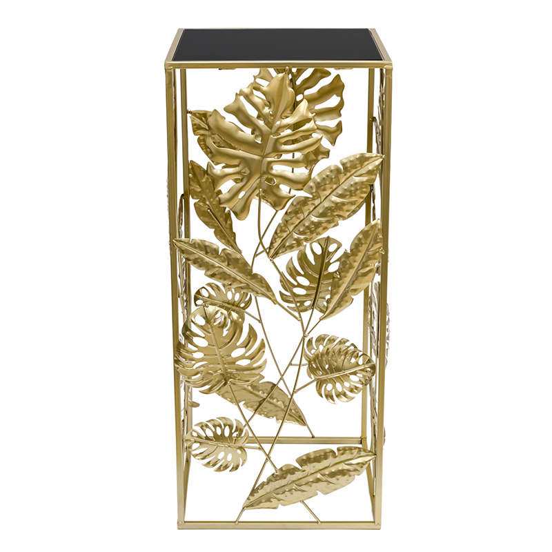 Подставка Tropical Gold Leaves Stand M Золотой Черный в Сочи | Loft Concept 