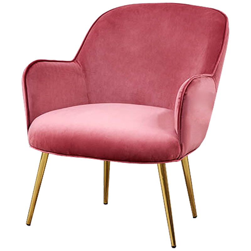 Кресло Waldeck Chair Pink Розовый (Rose) Глянцевое золото в Сочи | Loft Concept 