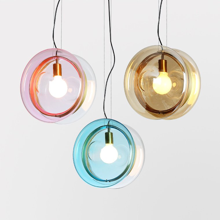 Подвесной светильник PENDANT LIGHT Bomma ORBITAL Прозрачный (Transparent) Янтарь (Amber) Розовый (Rose) Бирюзовый Синий в Сочи | Loft Concept 