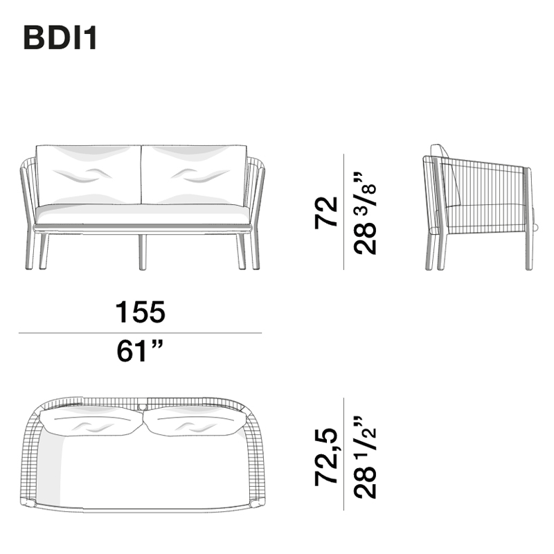 Дизайнерский уличный диван из массива дерева BOBOLI Sofa в Сочи