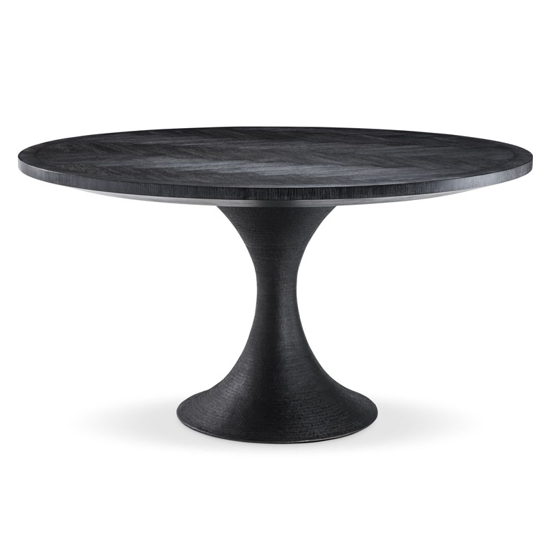 Обеденный стол Eichholtz DINING TABLE MELCHIOR ROUND black Черный в Сочи | Loft Concept 