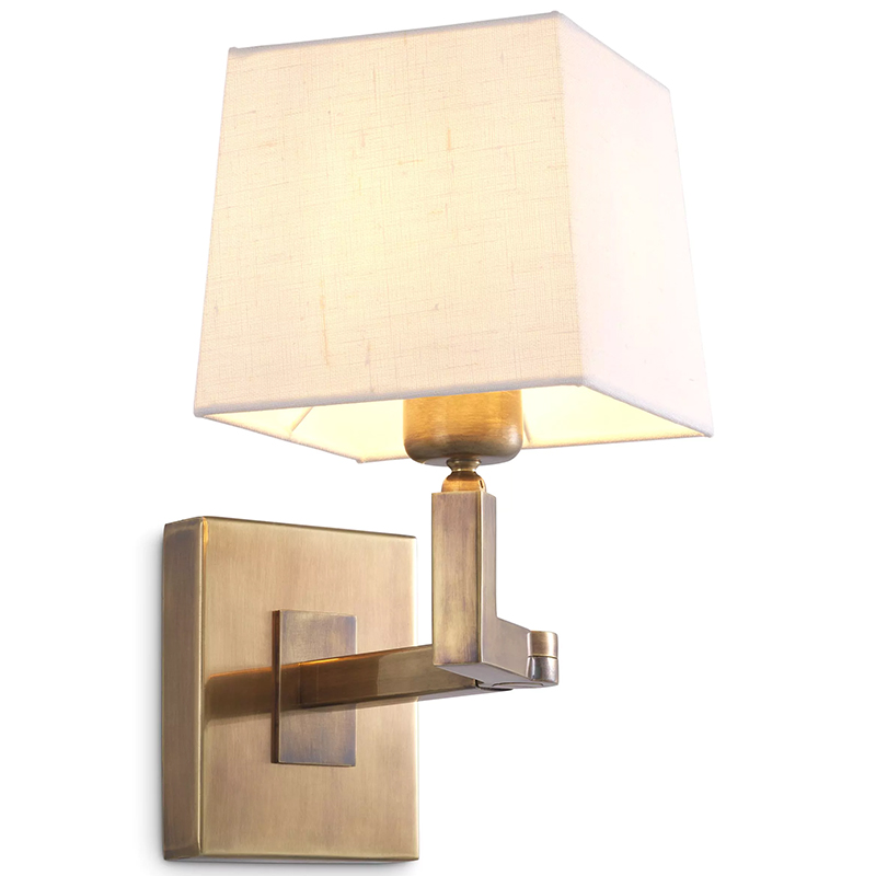 Бра Eichholtz Wall Lamp Cambell Brass Белый Винтажная латунь в Сочи | Loft Concept 