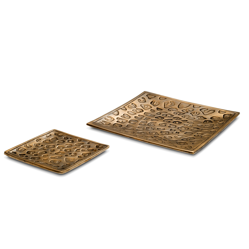 Комплект подносов Eichholtz Tray Jaguar set of 2 Винтажная латунь в Сочи | Loft Concept 