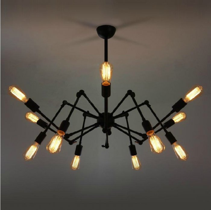 Люстра Loft Industrial Sputnik Chandelier Spider Черный в Сочи | Loft Concept 