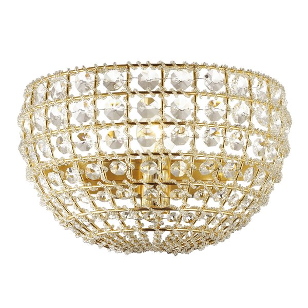 Бра Casbah Crystal Wall Lamp Gold Прозрачный Глянцевое золото в Сочи | Loft Concept 