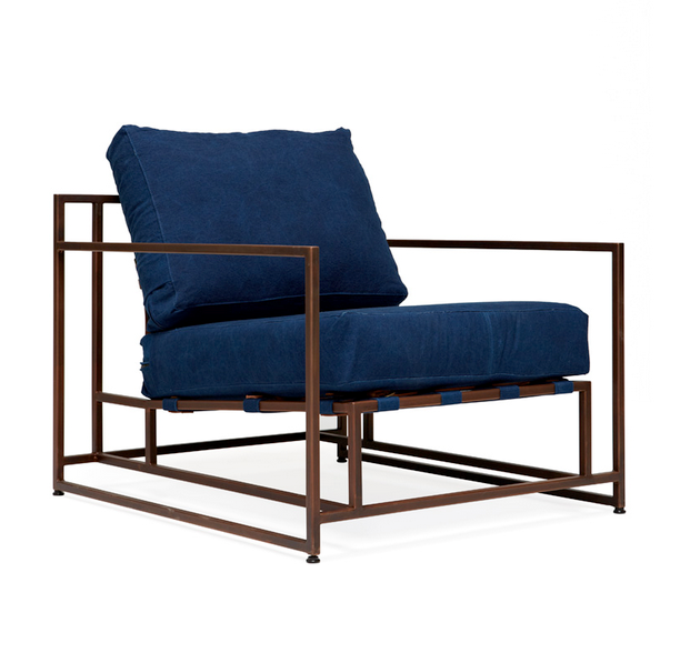 Кресло Kenn X Miller armchair Indigo and copper denim Индиго в Сочи | Loft Concept 