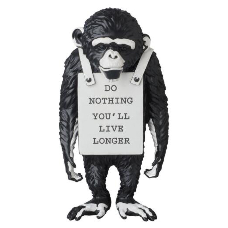 Статуэтка Banksy Lying Monkey Black and White Черно-белый в Сочи | Loft Concept 