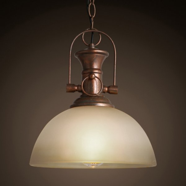 Люстра Old Copper Pendant Glass Белый Медь в Сочи | Loft Concept 