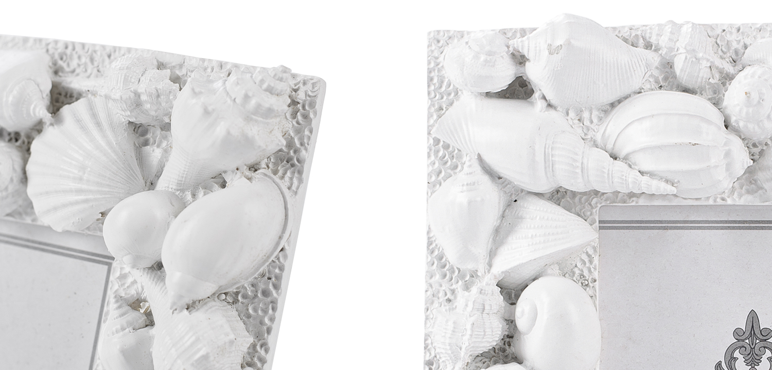 Рама для фото украшенная ракушками - фото