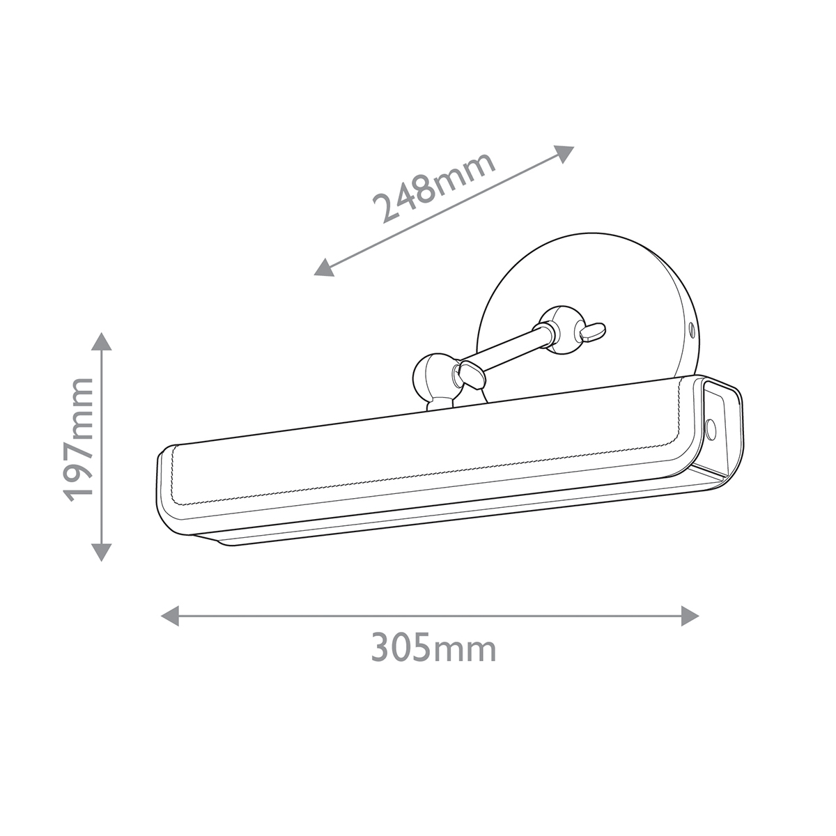 Светильник для картин цвет винтажная латунь с прямоугольным плафоном из кожи черного цвета Alora в Сочи
