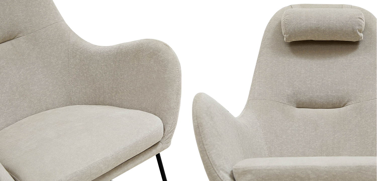 Бежевое Кресло-качалка с подушкой Rhyley Rocking Chair - фото №1