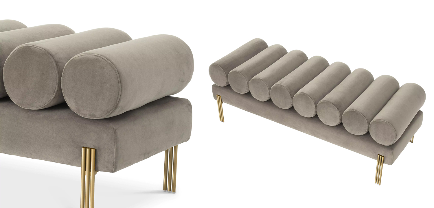 Банкетка Eichholtz Bench Oxley Grey - фото