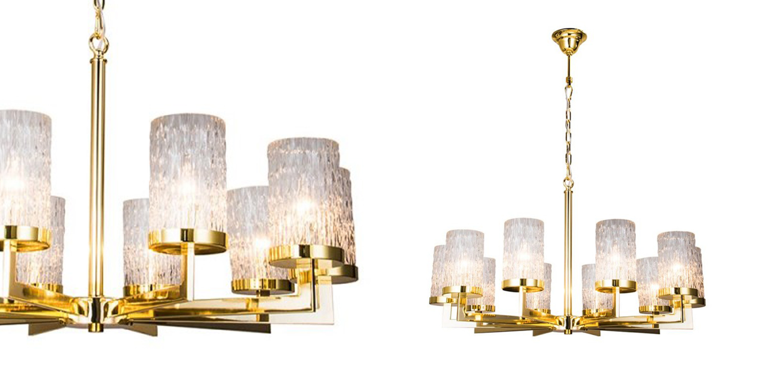 Люстра Estebe Glass Gold Chandelier 10 - фото