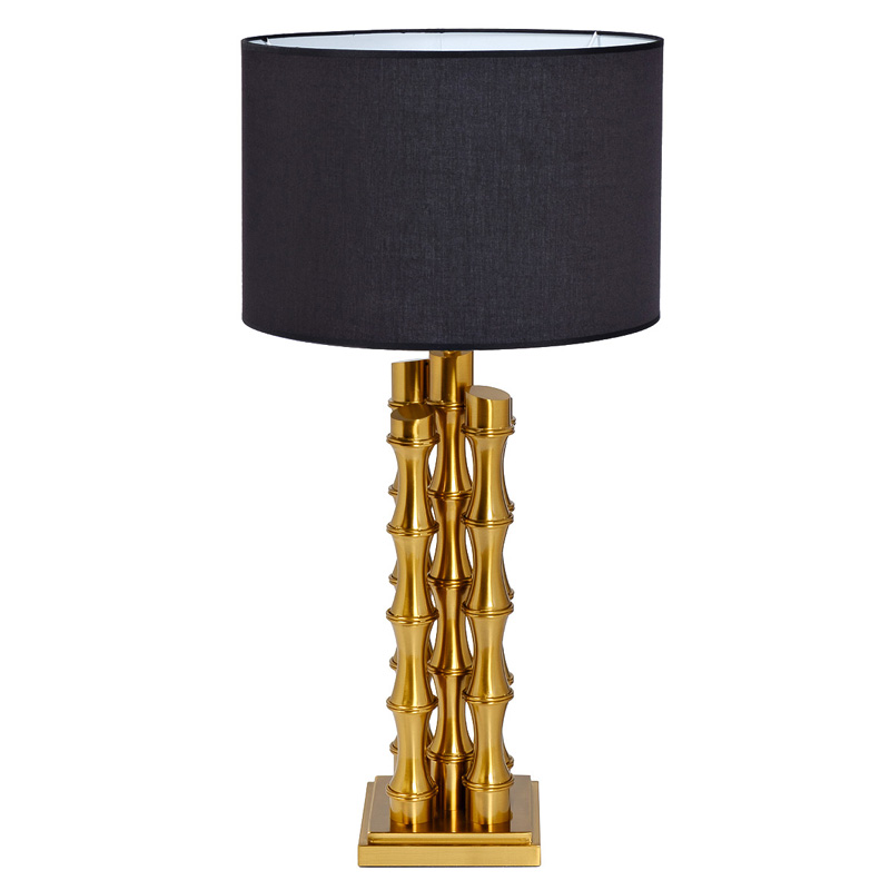 Настольная лампа с Черным Абажуром Damian Gold Table Lamp Глянцевое золото Черный в Сочи | Loft Concept 