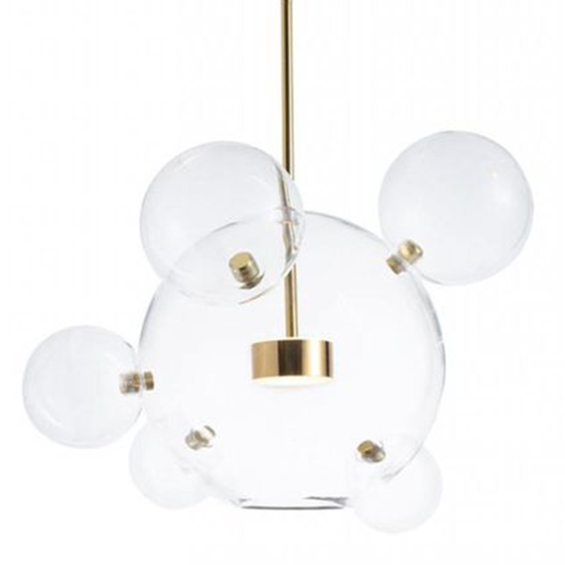 Подвесной Светильник Giopato & Coombes Bollr Pendant 6 BUBBLE LAMP золото Белый Золотой Прозрачное Стекло в Сочи | Loft Concept 