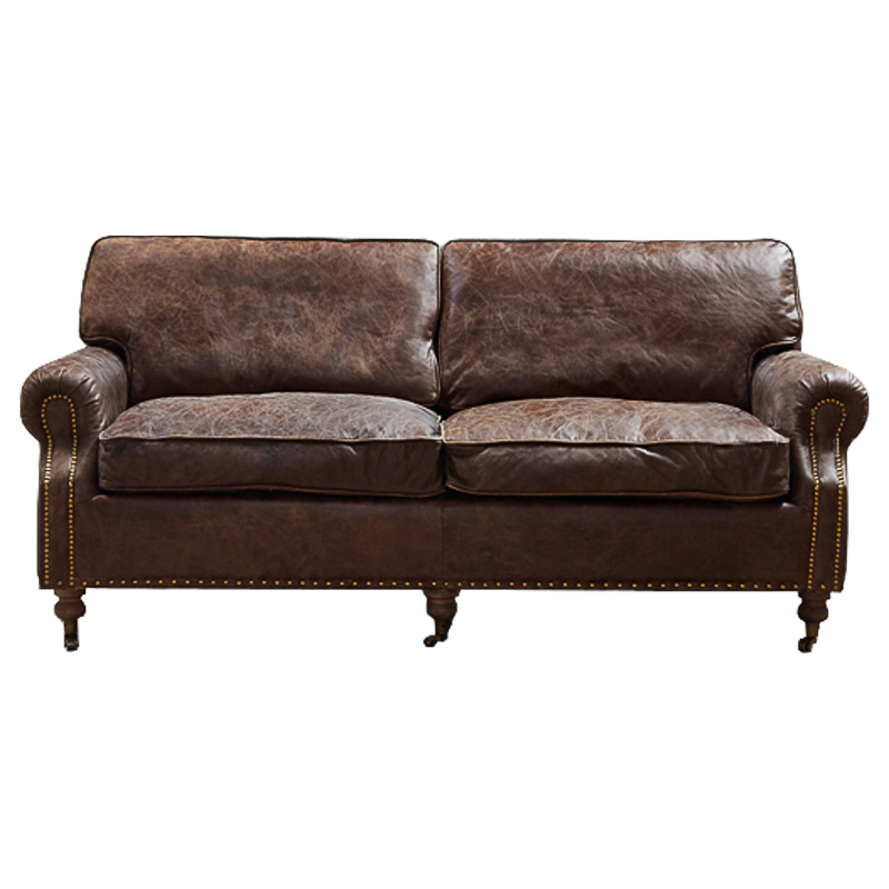 Диван RH CLASSIC LANCASTER Brown leather double Коричневый в Сочи | Loft Concept 