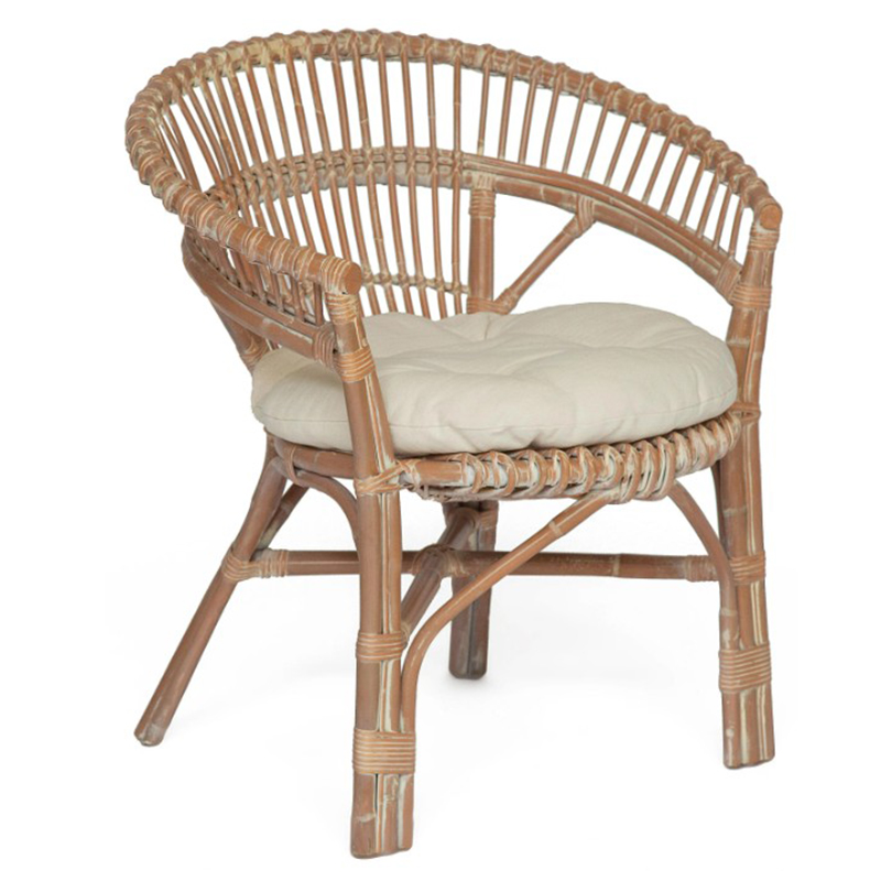 Уличное кресло Rauno Wicker Chair Бежевый Белый в Сочи | Loft Concept 